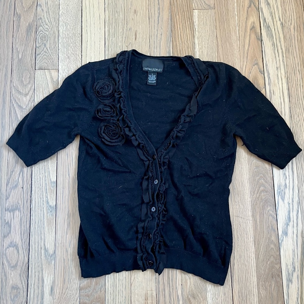 Cynthia Rowley Embellished Cardigan Sweater. Size Small.